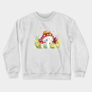 A Hare on a Toadstool Crewneck Sweatshirt